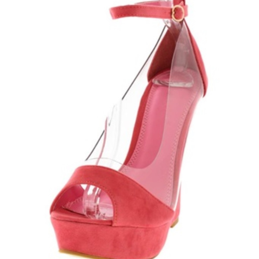 Liliana Size 7.5 Pink Wedges - Picture 2 of 2